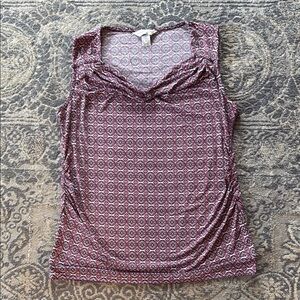 Patterned Sleeveless Top - Pink and Black